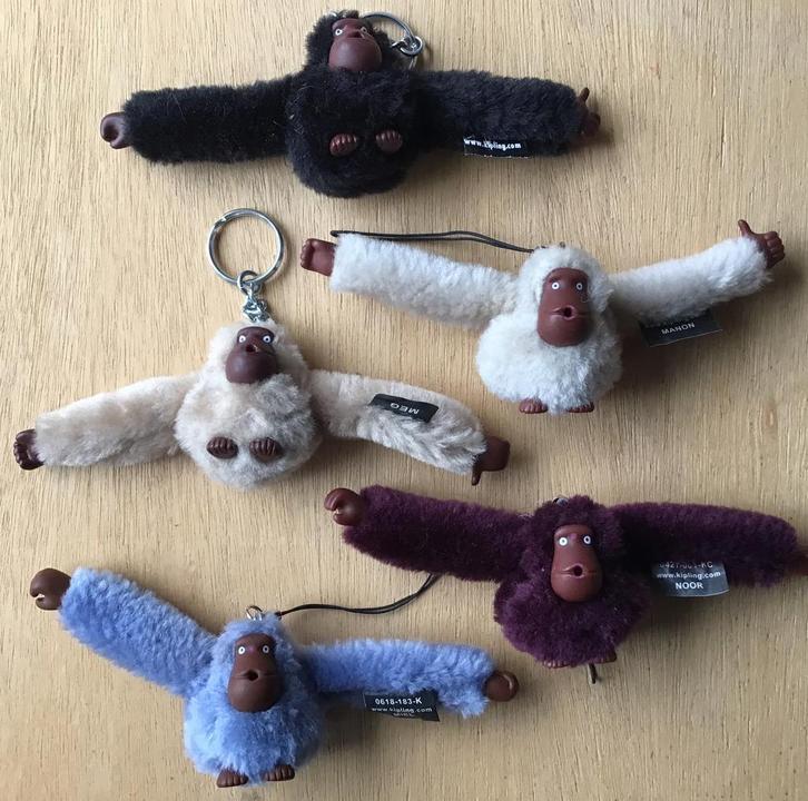 Kipling aapje / monkeyclip (5x) - ZGAN, Verzamelen, Sleutelhangers, Zo goed als nieuw, Dier of Natuur, Ophalen of Verzenden