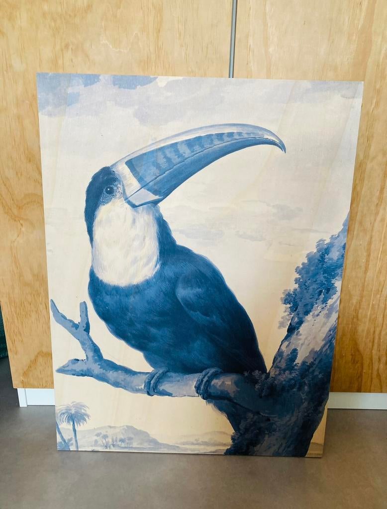 Kek Amsterdam poster op hout Toekan, Ophalen, 75 cm of meer, 50 tot 75 cm, Print