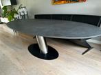 Ovale zwarte eettafel 240cm, Huis en Inrichting, Tafels | Eettafels, Gebruikt, 100 tot 150 cm, 200 cm of meer, Ophalen of Verzenden
