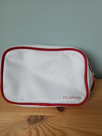 Clarins Toilettas - Wit met Rode Accentkleur beschikbaar voor biedingen