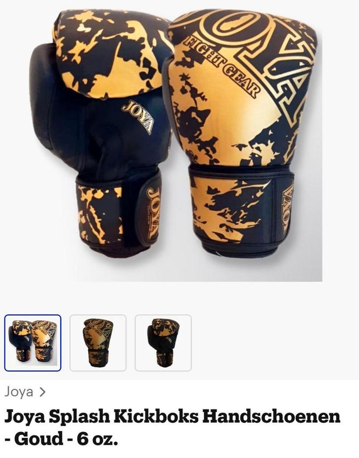 Kickboks set: Joya handschoenen & Legend scheenbeschermers, Sport en Fitness, Vechtsporten en Zelfverdediging, Zo goed als nieuw