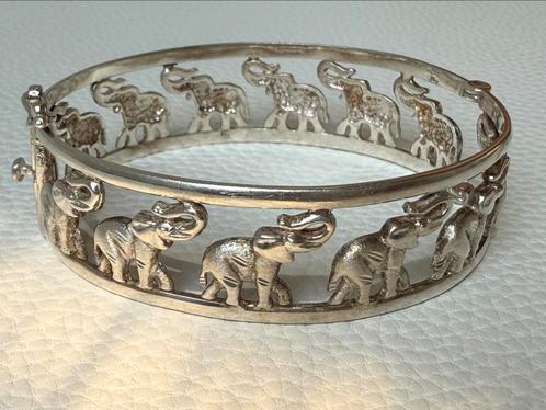 M033/ Zilveren Oosterse Olifanten armband, Sieraden, Tassen en Uiterlijk, Armbanden, Gebruikt, Zilver, Zilver, Verzenden