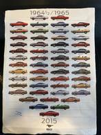 Ford mustang poster van alle uitvoeringen 1964 tem 2015, Ophalen of Verzenden, Poster