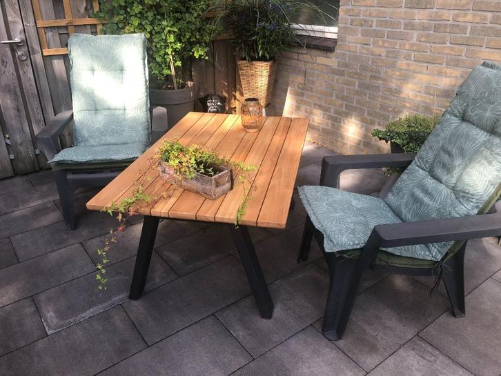 Tuin salontafel massief Teak, Tuin en Terras, Tuintafels, Zo goed als nieuw, Rechthoekig, Teakhout, Ophalen