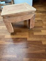 Teak bijzettafel op wielen. 50 x 50 cm, Huis en Inrichting, Tafels | Salontafels, Gebruikt, 50 tot 100 cm, Ophalen of Verzenden