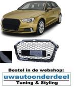 Sport Grill Hoogglans Zwart Honingraat Passend Audi A3 8V RS, Auto diversen, Tuning en Styling, Verzenden