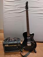 Danelectro 56 Single Cutaway Black Bassgitaar + Vox amp, Ophalen, Zo goed als nieuw, Solid body