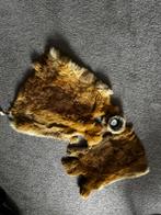 Konijnenbontje echt bontje met kaarshouder/plantje, Minder dan 50 cm, Bruin, Ophalen of Verzenden, Zo goed als nieuw