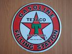 Texaco Gasoline metalen wandbord, Ophalen of Verzenden, Zo goed als nieuw, Reclamebord