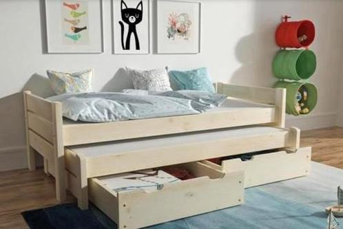 Rockwood bed met logeerbed en lades 90 x 200; kleur naturel, Kinderen en Baby's, Kinderkamer | Stapelbedden en Hoogslapers, Zo goed als nieuw