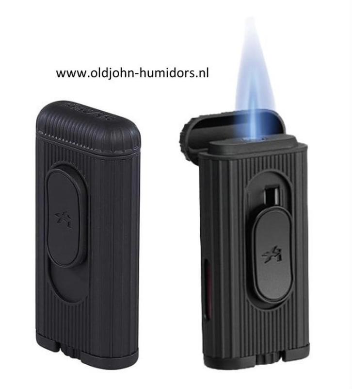 XIKAR SIGAARAANSTEKER  HEDRON FLAT JETFLAME - BLACK    sas50, Verzamelen, Rookartikelen, Aanstekers en Luciferdoosjes, Nieuw, Aansteker