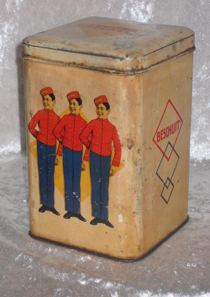 Stereo Beschuitblik / 3 Piccolo's, Verzamelen, Blikken, Gebruikt, Overige, Ophalen