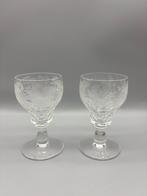 Val Saint Lambert Vasvig Cordial glazen 2 stuks, Ophalen of Verzenden