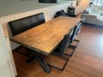 Robuuste eetkamerset, Huis en Inrichting, Tafels | Eettafels, Gebruikt, 200 cm of meer, Vijf personen of meer, Grenenhout
