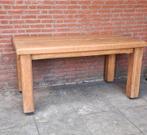 Robuuste eiken tafel, Huis en Inrichting, Tafels | Sidetables, Ophalen, Gebruikt, 25 tot 50 cm, Rechthoekig