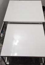 Salontafel wit  hoogglans 2 delig, Ophalen, 100 tot 150 cm, 50 tot 100 cm, Zo goed als nieuw
