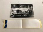 Vintage rai persfoto rolla royce cornice en sticker, Ophalen of Verzenden, Voor 1940, Overige onderwerpen