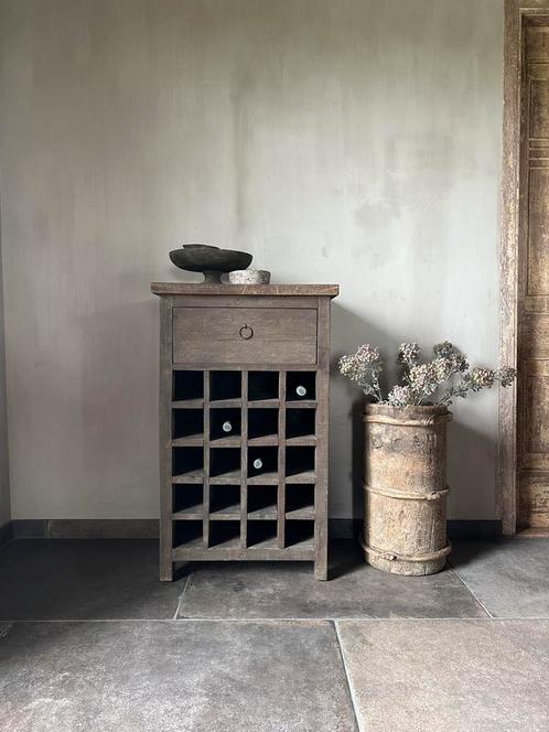 Wijnkastje Driftwood Wijnrek, Huis en Inrichting, Woonaccessoires | Wijnrekken, Nieuw, 75 cm of meer, Hout, Ophalen of Verzenden