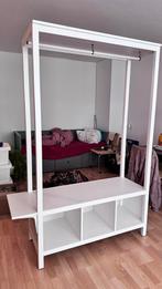 Ikea Hemnes open wardrobe 120x50x197cm, Ophalen, 100 tot 150 cm, Grenenhout, Wit gebeitst