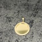 14k gouden hanger rond incl. Graveren nieuw, Ophalen of Verzenden, Zo goed als nieuw, Goud, Kruis of Symbool