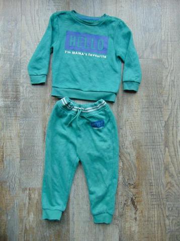 Joggingpak groen maat 92 lange broek + sweater trui beschikbaar voor biedingen