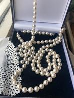 Glasparel Ketting Geknoopte Chique Witte Parels 1970, Ophalen of Verzenden, Zo goed als nieuw, Wit, Overige materialen