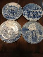 Set van 4 delftsblauw wandbordjes , 4 jaargetijden, Ophalen of Verzenden