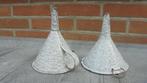 2 grijsgewolkt emaille trechtertjes, doorsnee 11cm, Ophalen of Verzenden