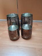 Set van vaas en waxinelichthouders, Overige kleuren, Ophalen of Verzenden, Minder dan 50 cm, Glas