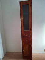 Smalle, hoge kast van massief teakhout, Ophalen, Minder dan 50 cm, Teakhout, 150 tot 200 cm