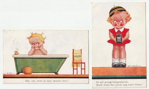 Vera Paterson 2 oude ansichtkaarten / kreukje / 1938, Verzamelen, Ansichtkaarten | Themakaarten, Gelopen, 1920 tot 1940, Kinderen