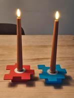 2 Vintage nieuwe IKEA Hoppsan Kandelaars, Huis en Inrichting, Woonaccessoires | Kandelaars en Kaarsen, Ophalen of Verzenden, Rood