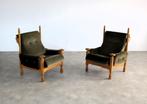 vintage fauteuils | brutalist | jaren 50 easy chairs, Gebruikt, Ophalen of Verzenden, Hout