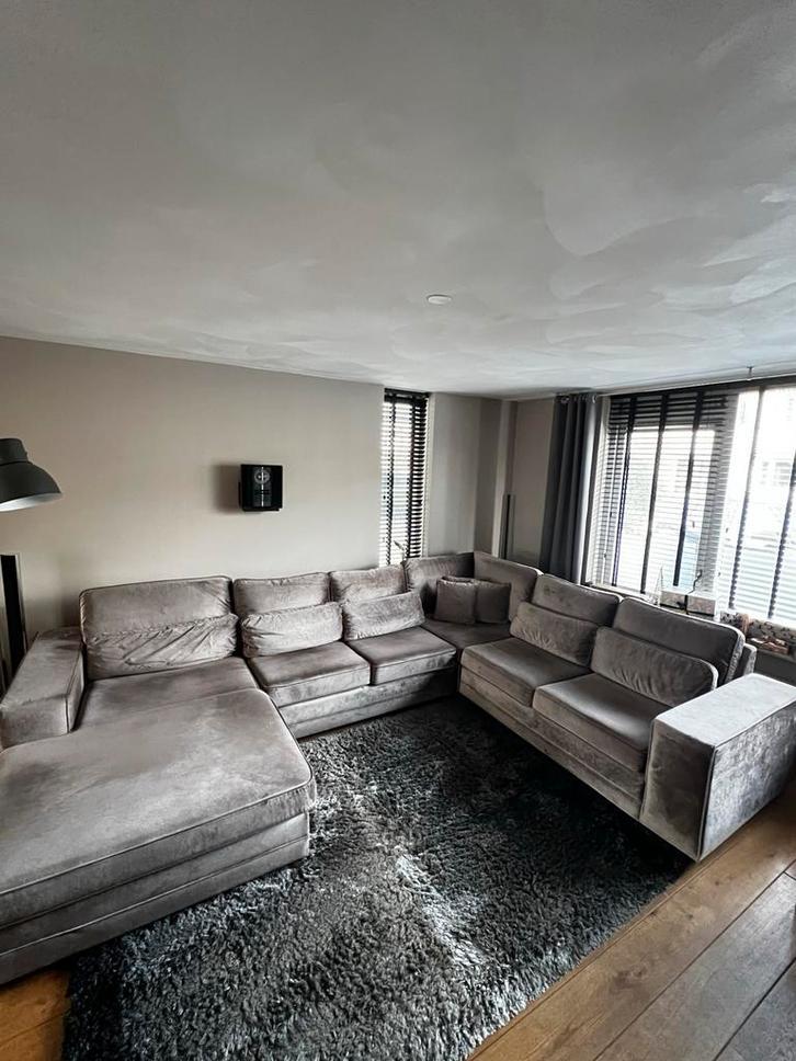 Grote hoekbank van stof - zo goed als nieuw!, Huis en Inrichting, Banken | Bankstellen, Gebruikt, Hoekbank, Vierpersoons of meer