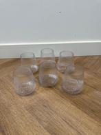 Nieuw 6x plastic ribbel wijn koffie glazen beker 350ml glas, Nieuw, Ophalen of Verzenden, Overige stijlen, Overige materialen