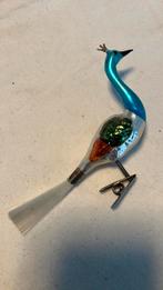 Vintage antieke kerstbal, pauw blauw oranje groen, Diversen, Kerst, Ophalen of Verzenden, Zo goed als nieuw