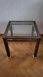 Messing bijzettafels, Huis en Inrichting, Tafels | Bijzettafels, Metaal of Aluminium, Vierkant, 55 tot 75 cm, Zo goed als nieuw