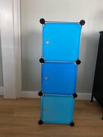 Blauwe Kast met 3 Vakken, Huis en Inrichting, Ophalen, Zo goed als nieuw