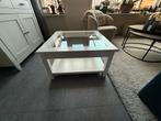 Mooie salontafel met glasplaat of houten plaat 80x80x43, Ophalen, Gebruikt, 50 tot 100 cm, Vierkant