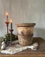 oud houten olijfbak hoog model, Ophalen of Verzenden, Nieuw, Rond, Hout