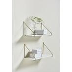 Marmeren wandplank met goudkleurige dragers, Ophalen of Verzenden, Nieuw