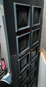 Grijze stompe voordeur rechtsdraaiend, Doe-het-zelf en Verbouw, Deuren en Horren, Ophalen, Gebruikt, Buitendeur, 200 tot 215 cm