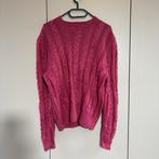 Vintage roze kabeltrui XL handgemaakt 100% wol, Verzenden, Zo goed als nieuw, Maat 46/48 (XL) of groter, Roze