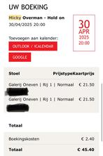 Micky Overman Carré, Tickets en Kaartjes, Kortingen en Cadeaubonnen, Twee personen, Overige soorten, Overige typen