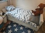 Bedbank merk Woood Robin - 90  200 - Wit Grenen, Ophalen, 85 tot 100 cm, Zo goed als nieuw, Matras