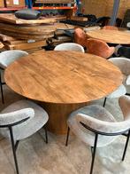Japandi stijl eetkamerset 5 persoons 140 cm diameter, Ophalen of Verzenden