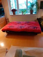 Slaapbank, futon-couch, futon, logeerbed, twijfelaar, Ophalen, Gebruikt, Rood, 190 cm of minder