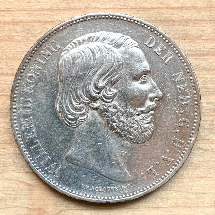 Nederland 2-1/2 gulden 1872 Willem III Rijksdaalder zilver, Postzegels en Munten, Munten | Nederland, 2½ gulden, Koning Willem III