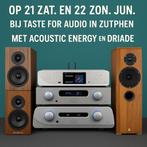 LUISTERSHOW OP 21 ZAT. EN 22  - ACOUSTIC ENERGY EN DRIADE, Overige merken, Ophalen of Verzenden, N.v.t, 120 watt of meer