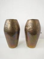 antiek art nouveau bronzen vazen, Ophalen of Verzenden